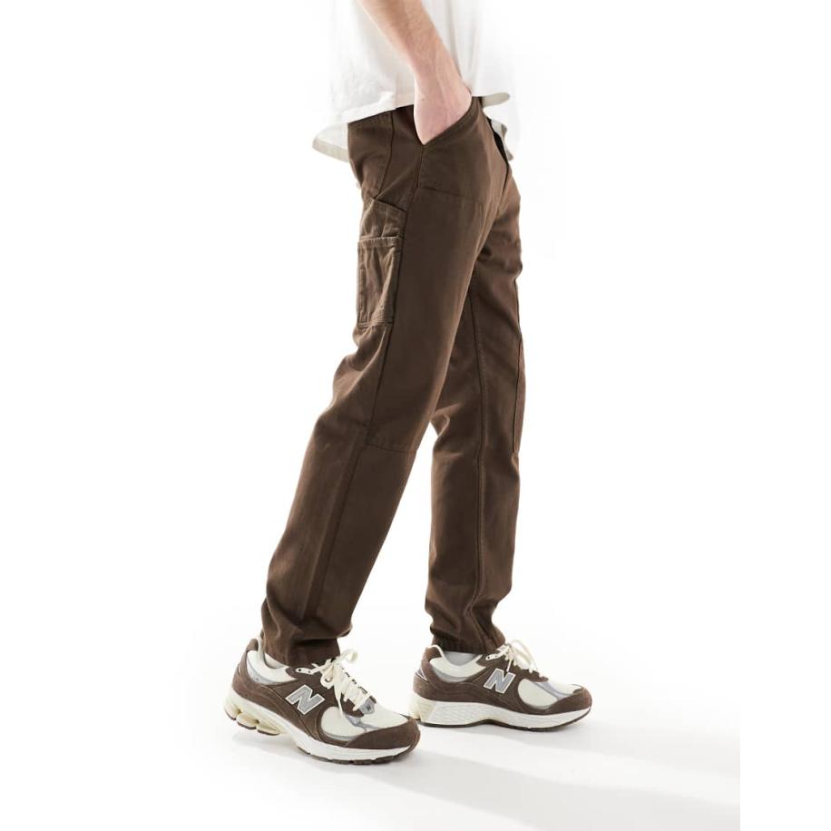 Another Influence - Utility timmermansbroek met rechte pijpen in bruin Bruin