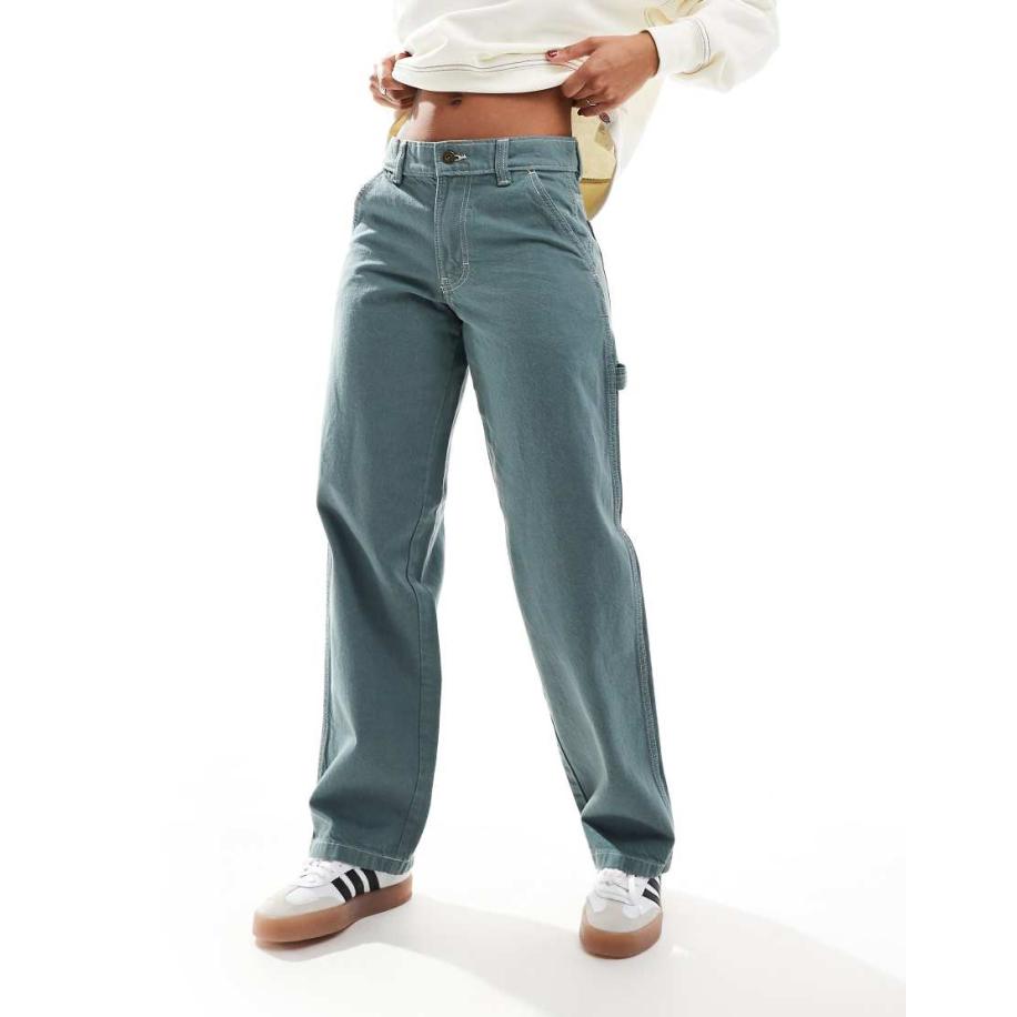 Dickies Losse rechte timmermansbroek in donkergroen Groen