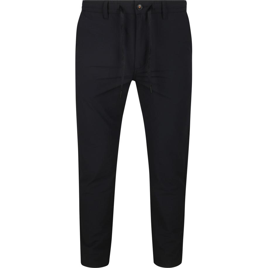 BOSS Chino Seersucker Navy Blauw