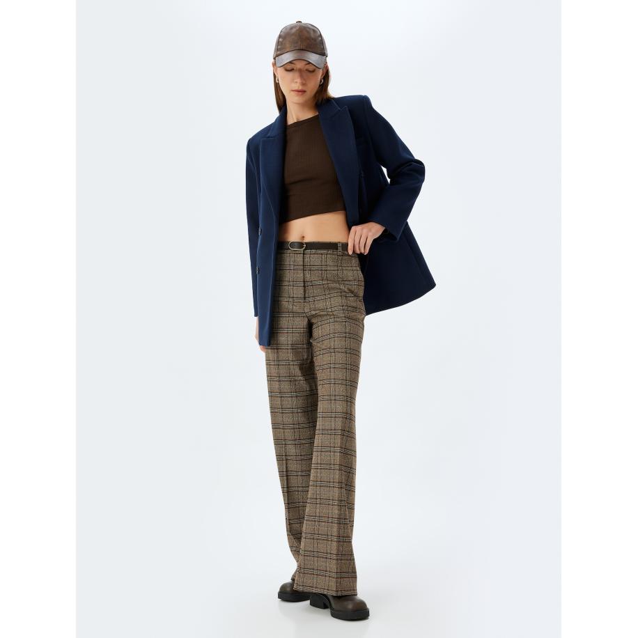 Koton Koton Pantalon navy / bruin / wit -