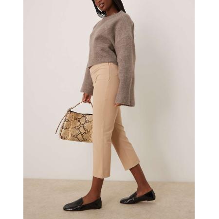 Abercrombie & Fitch Capri broek met lage taille in beige-Neutraal