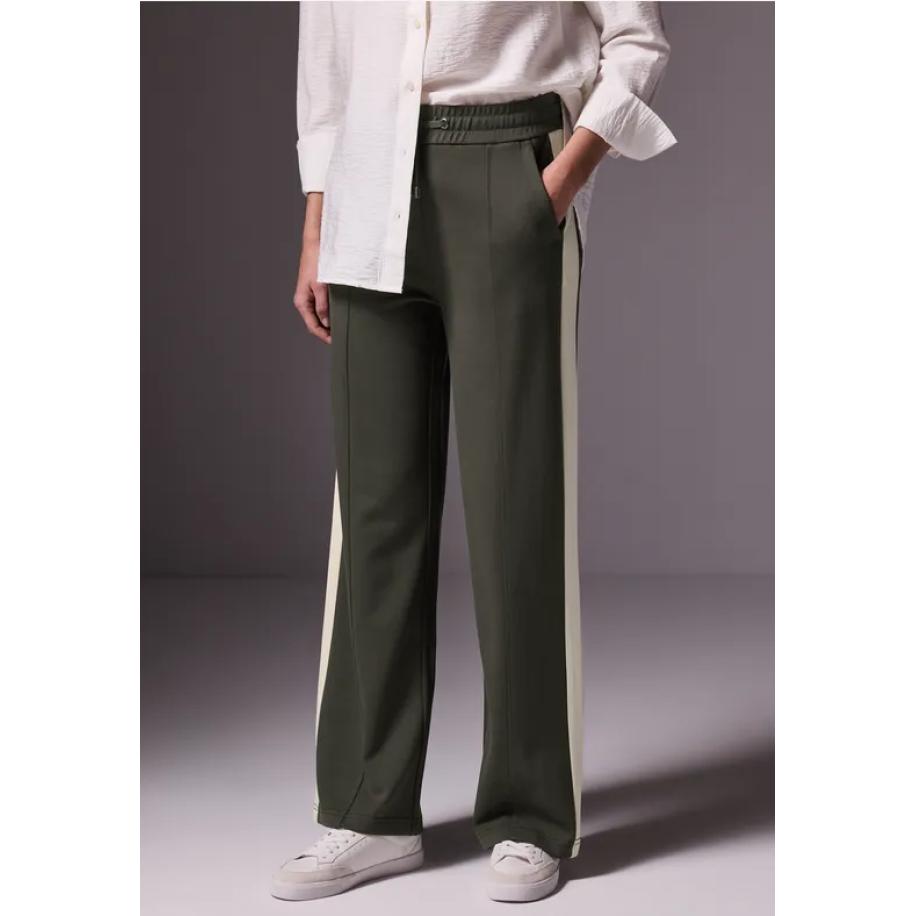 Street One Broek met contrasterende strepen Groen