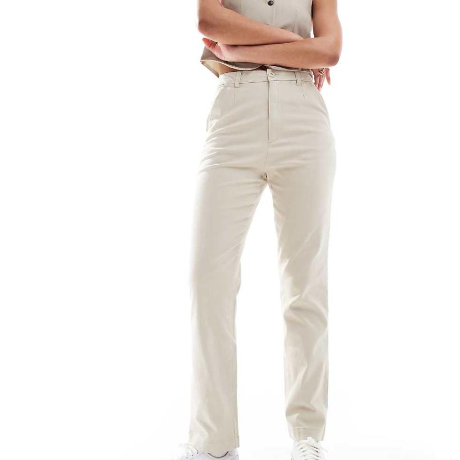 ASOS DESIGN Tall Chinobroek in stone-Neutraal Multicolor