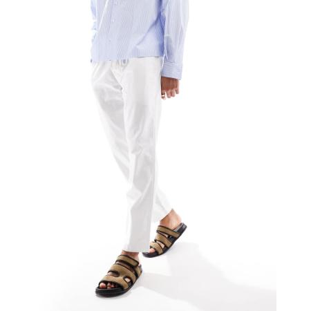 Hollister - Losse pull-on broek van linnenmix met witte strepen