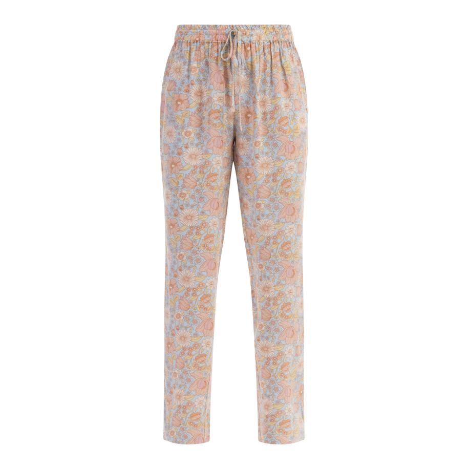 Usha Usha Broek lichtblauw / geel / perzik / wit -