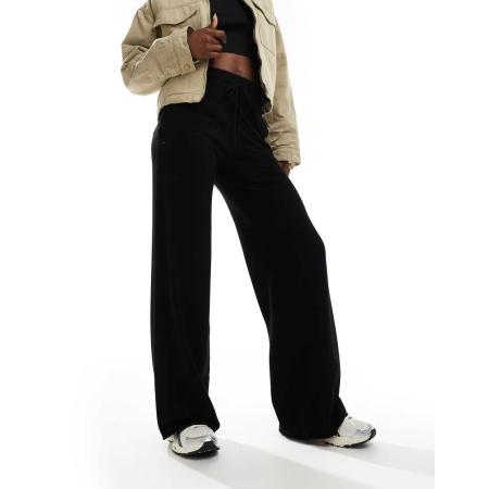 Stradivarius Gebreide broek met rechte pijpen in zwart