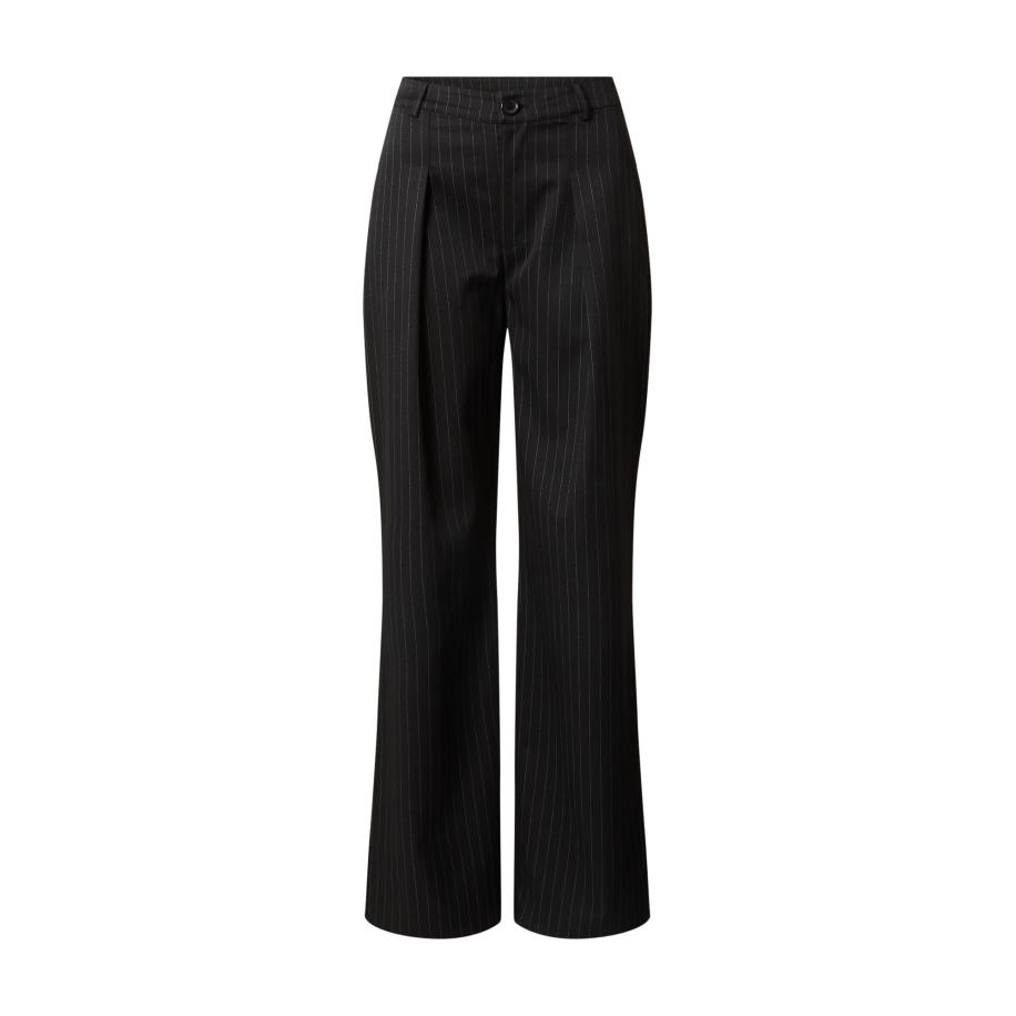 ABOUT YOU Ema Louise x ABOUT YOU Bandplooibroek Liana grijs / zwart -