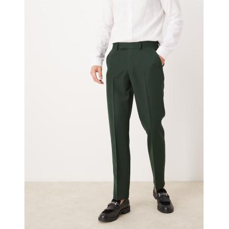 ASOS DESIGN - Nette slim-fit broek in donkergroen