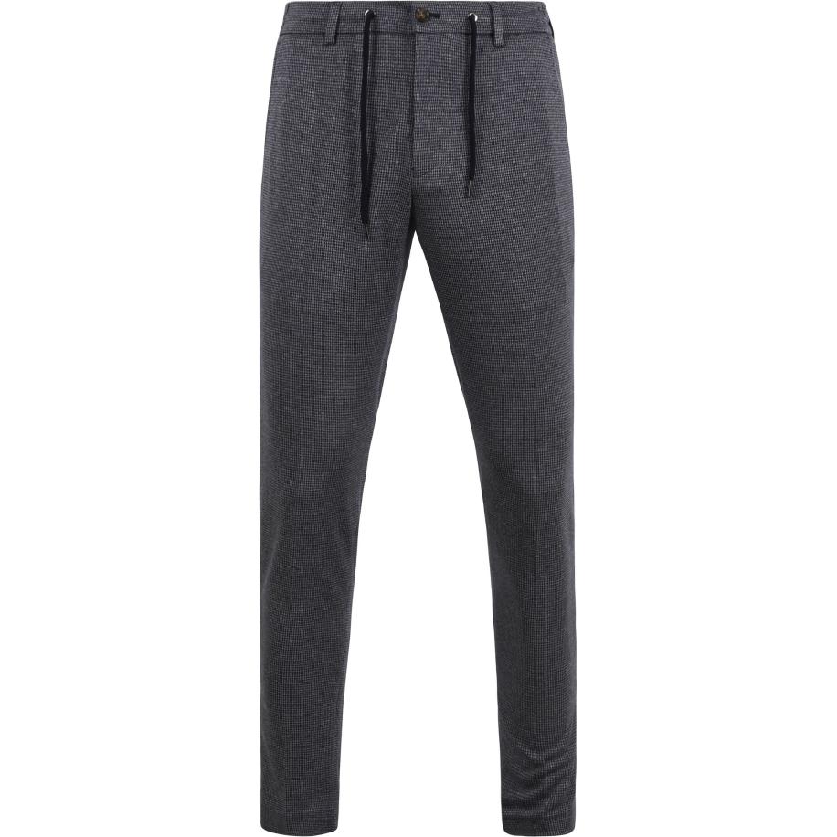 Suitable Pantalon Jersey Pied De Poule Navy Blauw