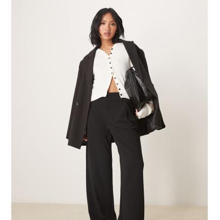 JDY Petite Elegante broek met wijde pijpen in zwart