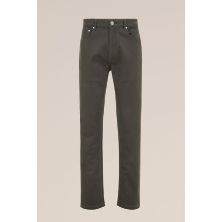 WE Fashion Heren regular fit broek - Regular fit - Legergroen - Katoen - Maat: 36/32