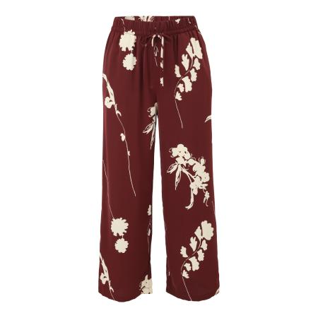 Only Only Petite Broek ONLVILDA crème / wijnrood