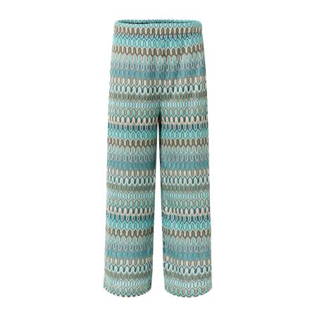COMMA Broek blauw / turquoise / aqua / natuurwit