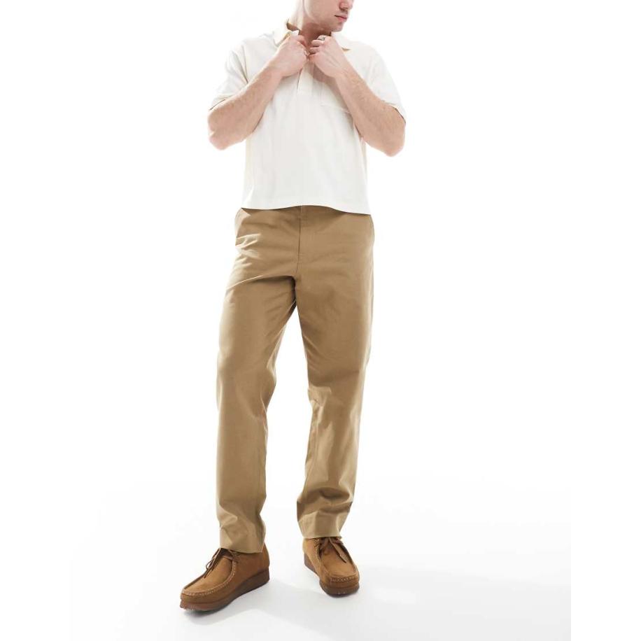 Farah - Hawtin - Toelopende canvas broek in beige-Neutraal Multicolor