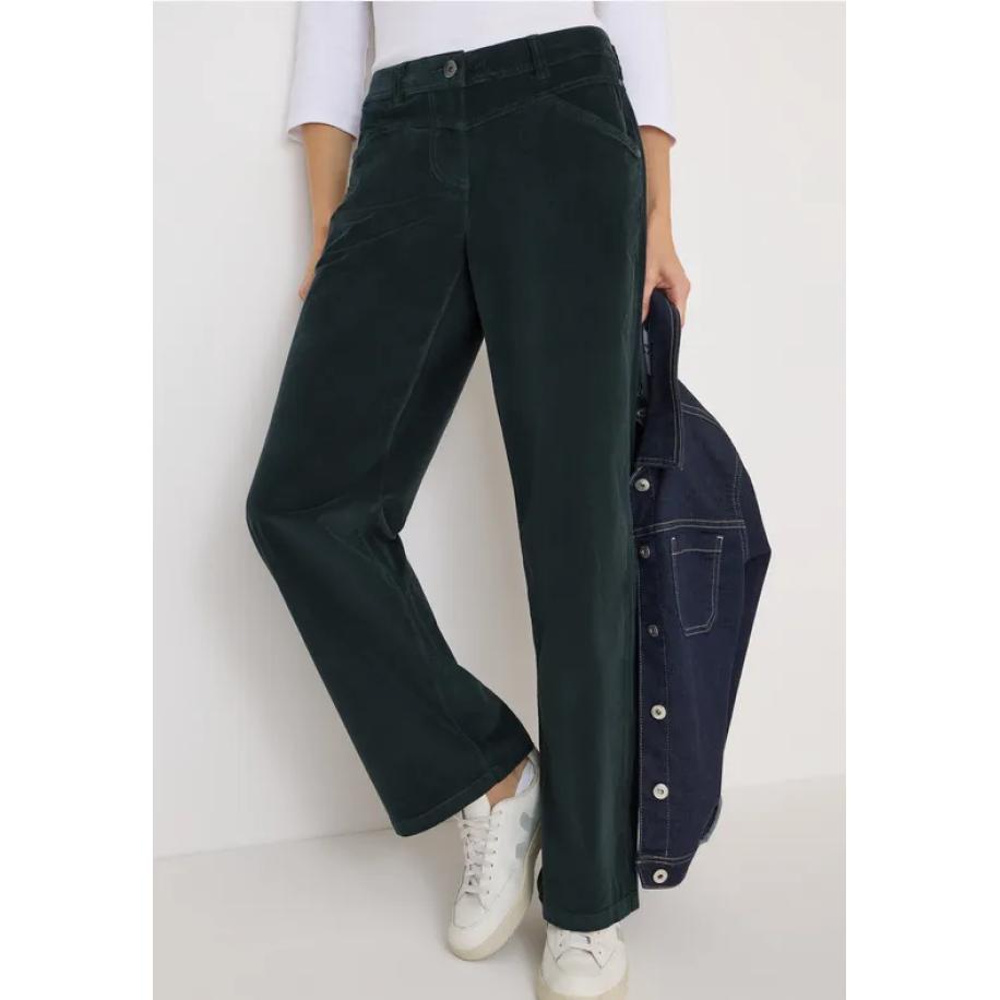 CECIL Wide Legs corduroy broek Groen