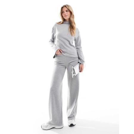 ASOS DESIGN Superzachte broek in gemêleerd grijs, deel van co-ord set