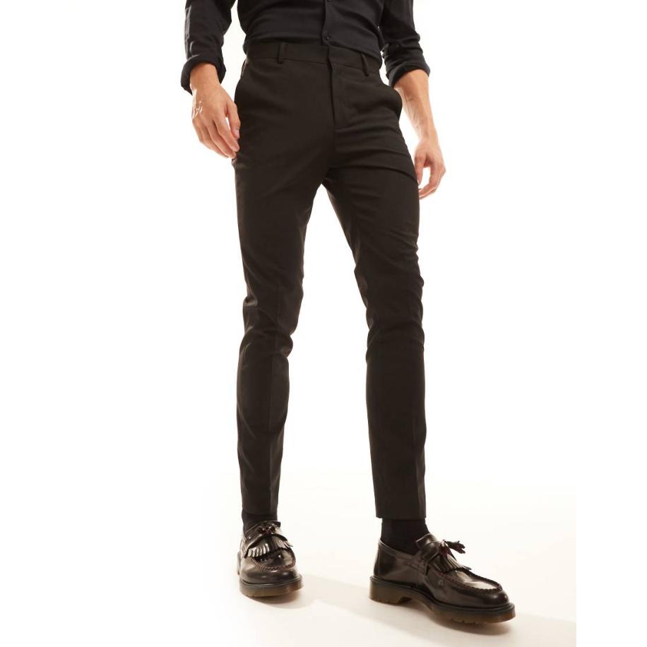 ASOS DESIGN - Nette skinny-fit pantalon in zwart Zwart