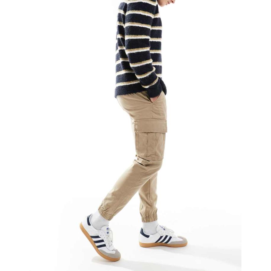 JJ Rebel - Cargobroek met manchetten in beige-Neutraal Multicolor