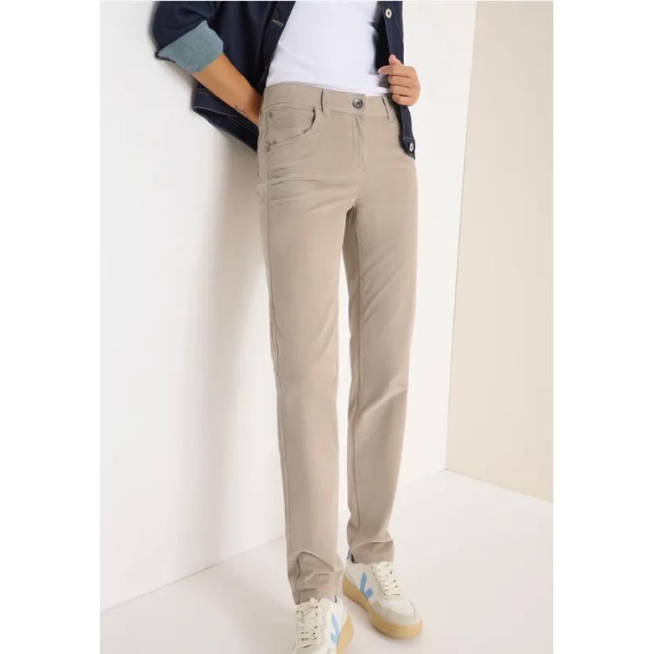 CECIL Slim Fit corduroy broek Bruin