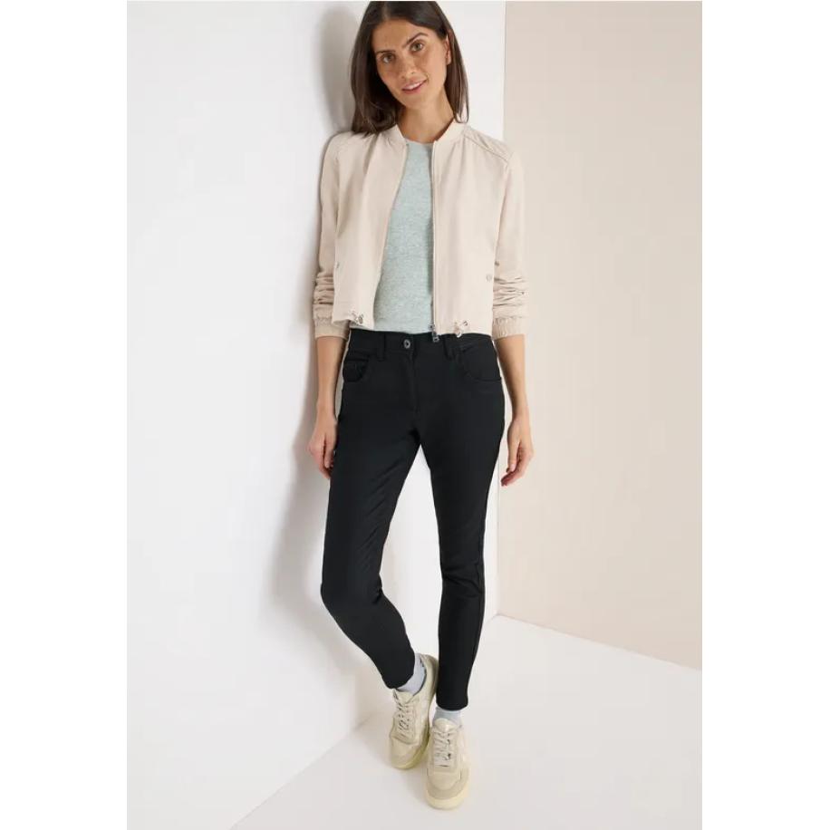 CECIL Broek in lederlook Zwart