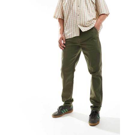 Farah - Norwood - Regular-fit chinobroek in kaki-Groen