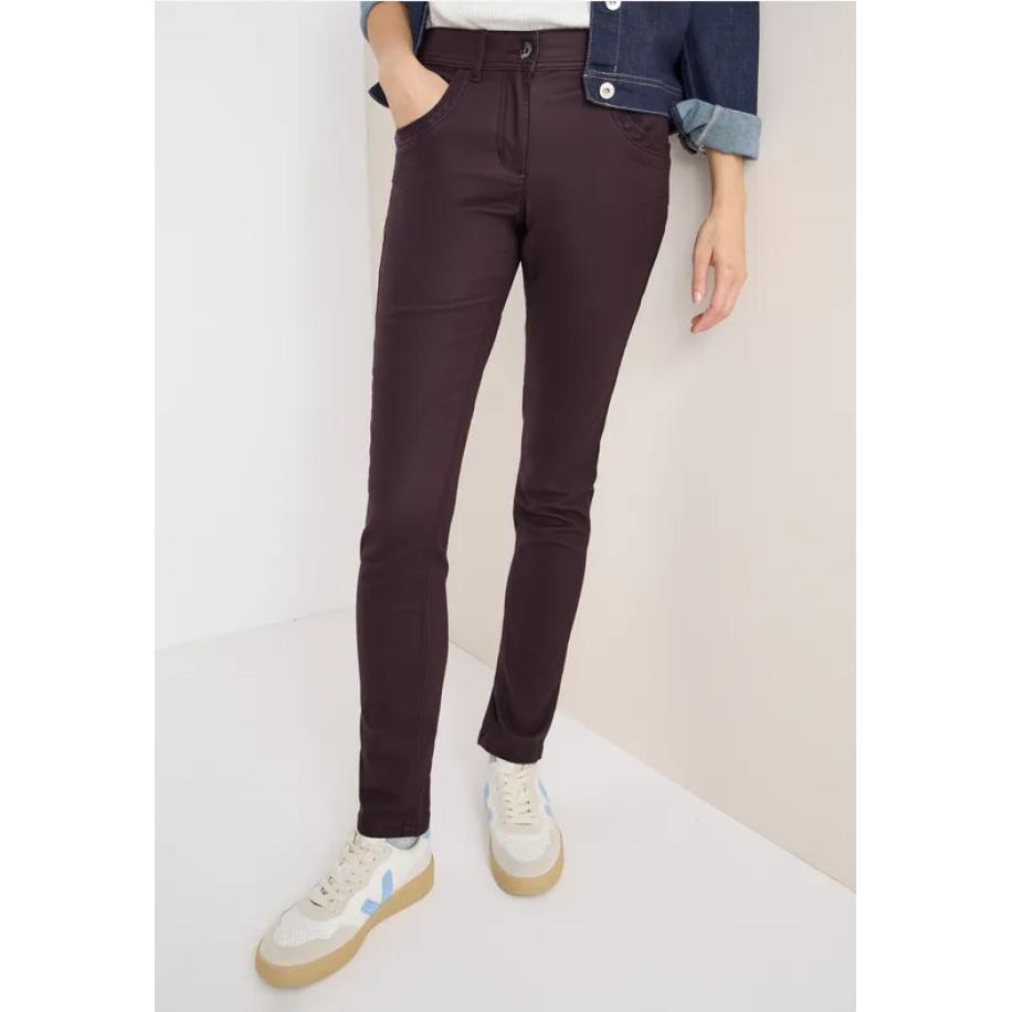 CECIL Broek in lederlook Rood