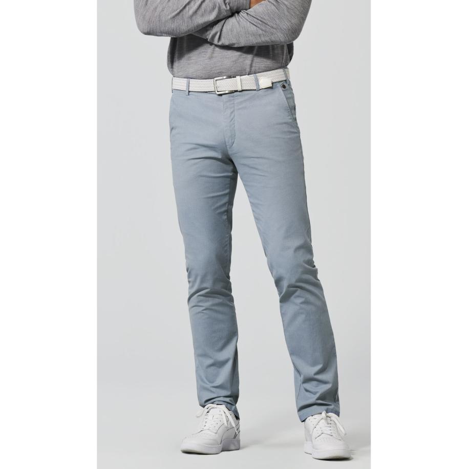 Meyer Linnen broek lichtblauw, Effen Blauw