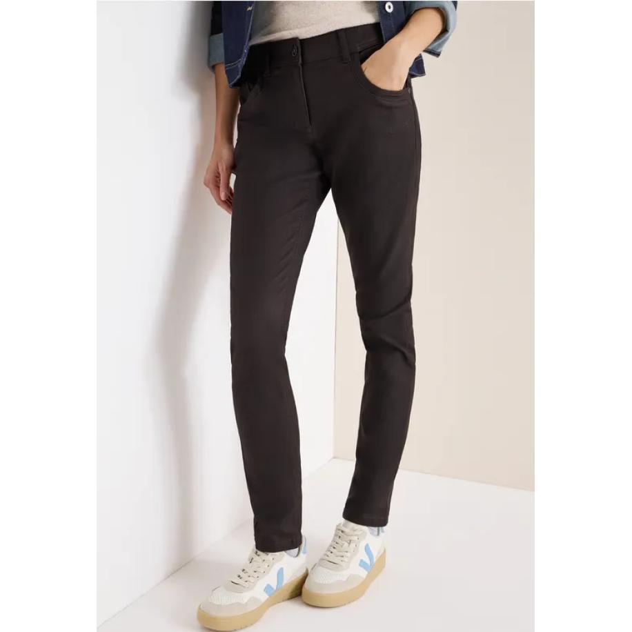 CECIL Broek in lederlook Bruin