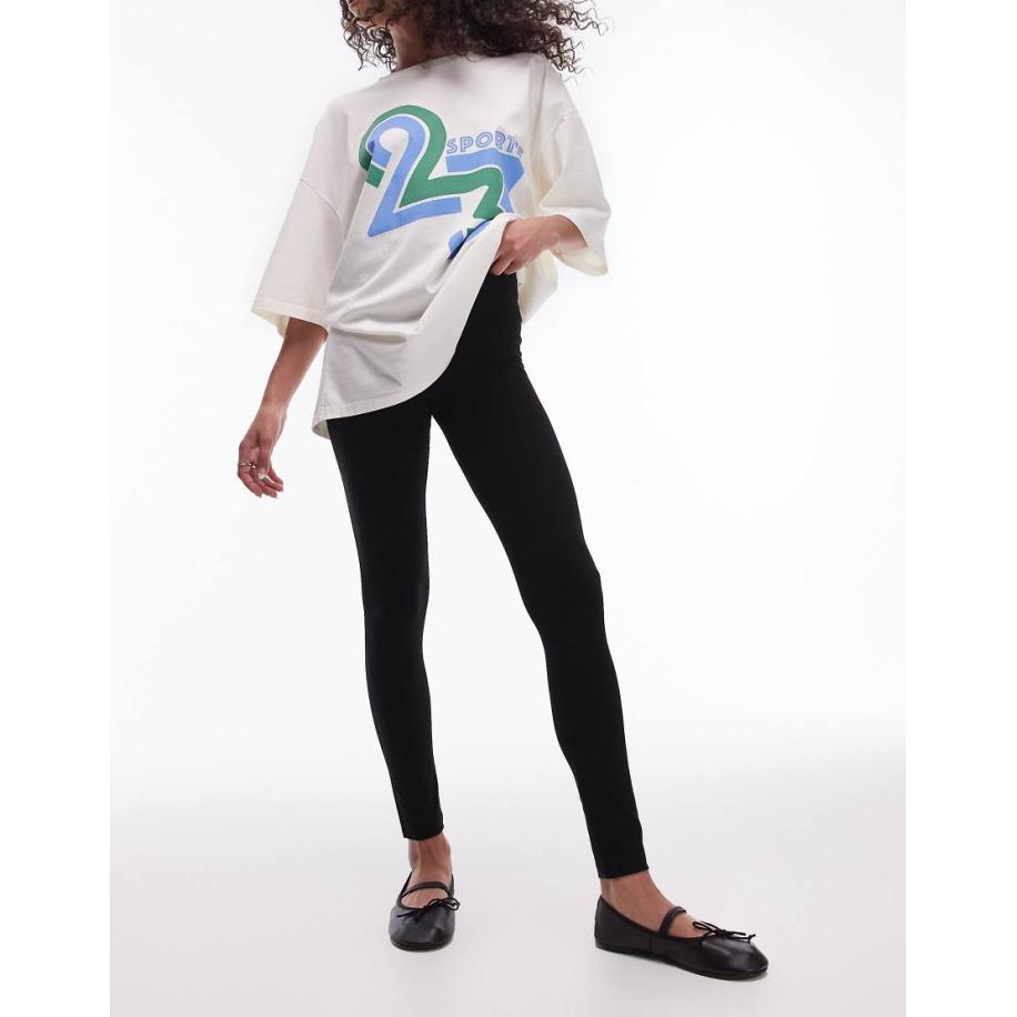 Topshop Basic enkellange legging in zwart Zwart