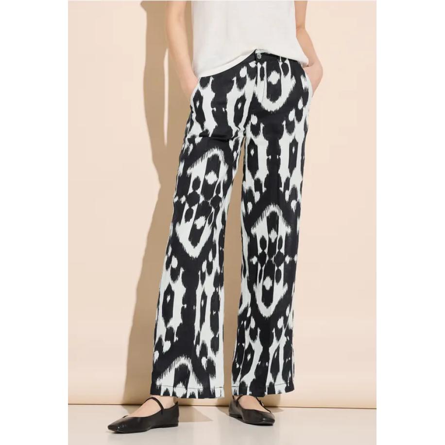 Street One Linnen broek met print Zwart