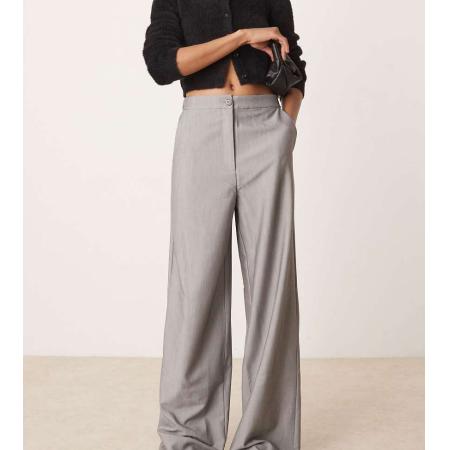 ASOS DESIGN Tall Dad-broek met wijde pijpen in grijs