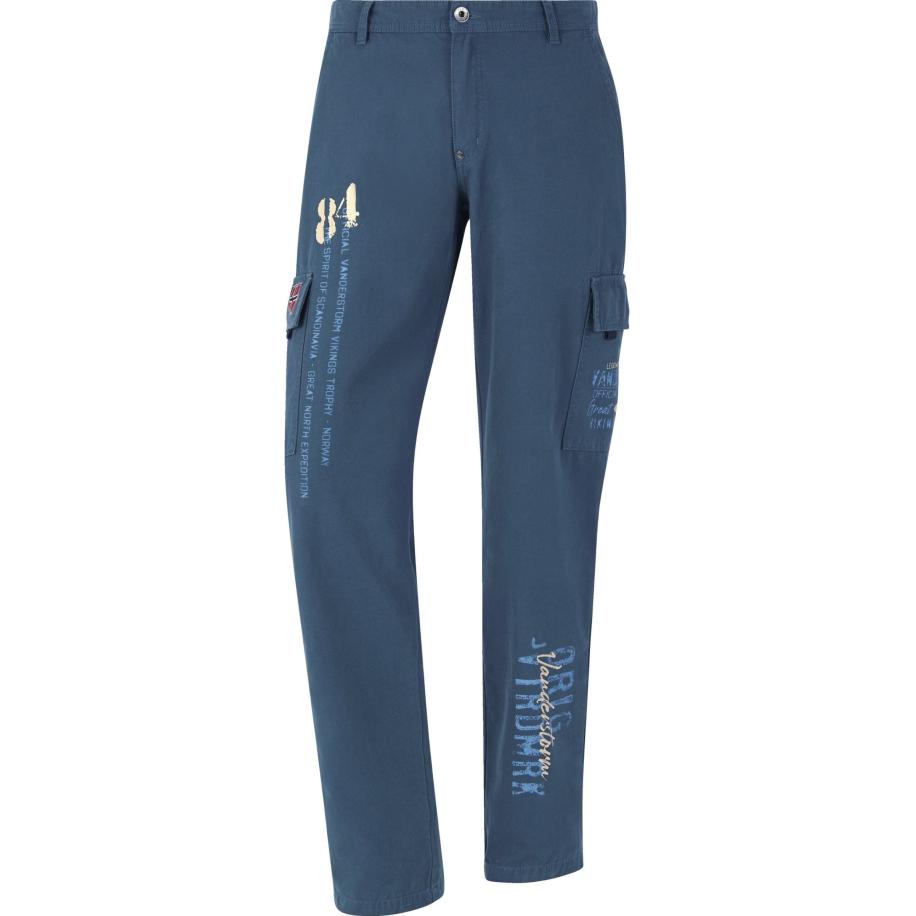 Jan Vanderstorm Cargobroek blauw, Bedrukt Blauw