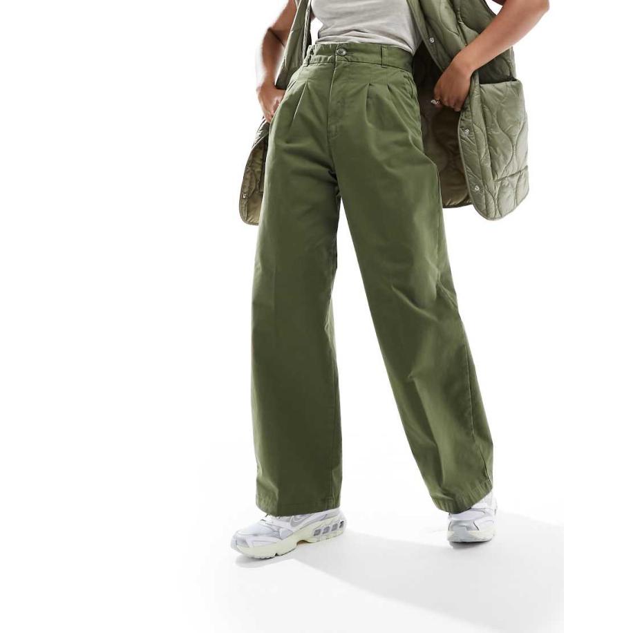 Carhartt WIP Leola Geplooide broek in groen Groen