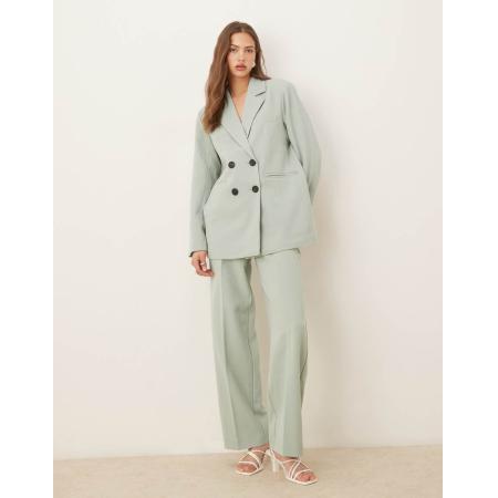 YAS Elegante broek met hoge taille en rechte pijpen in lichtgroen, deel van co-ord set