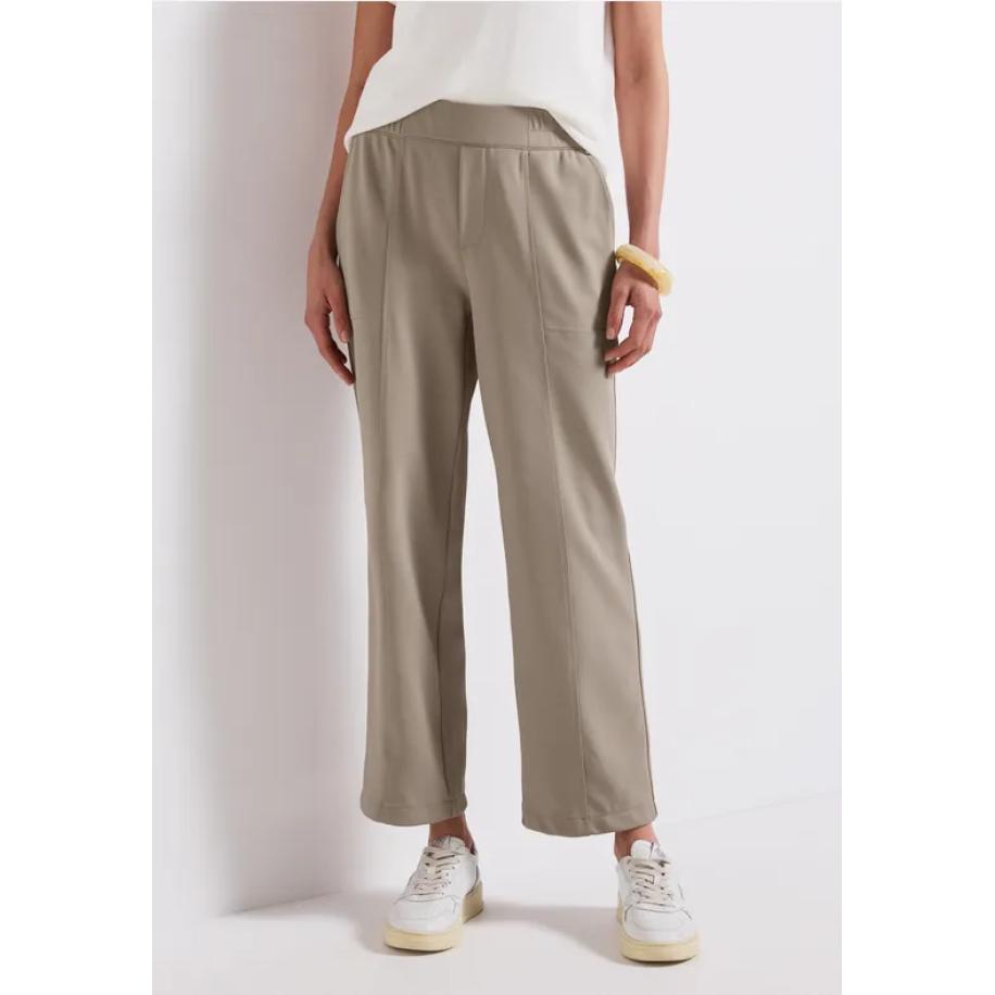 Street One Twill broek met rechte pijpen Grijs