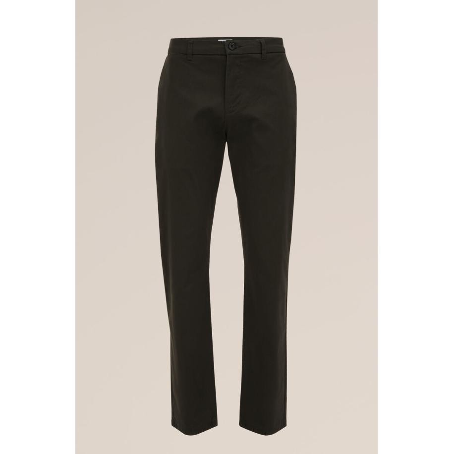 Fundamentals heren slim fit chino met stretch - Slim Fit - Legergroen - Katoen - Maat: 29/30 Groen