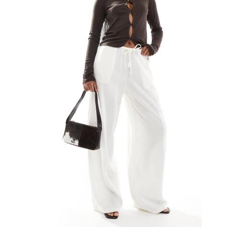 JJXX Broek van linnenmix in wit