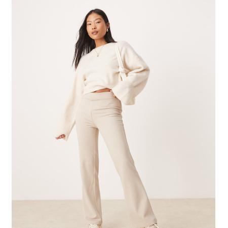 JDY Petite Flare-broek met hoge taille in gebroken wit-Neutraal