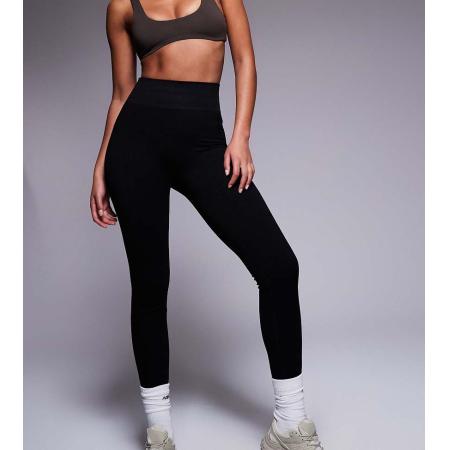 4505 Tall Icon Naadloze geribbelde fitnesslegging in zwart