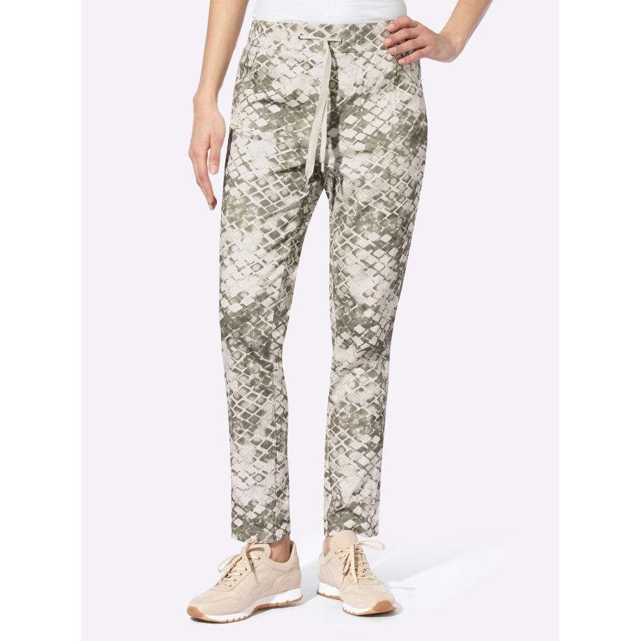 heine heine Broek champagne / groen gemêleerd -