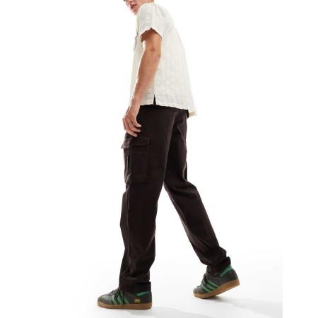 Wrangler - Casey Jones - Workwear - Ruimvallende cargobroek van keperstof in bruin