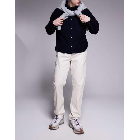 ASOS DESIGN - Smalle broek van linnenmix in stone-Neutraal