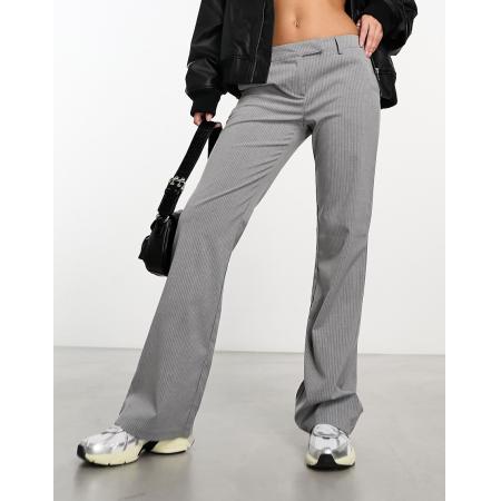 COLLUSION Elegante kickflare-broek in grijs