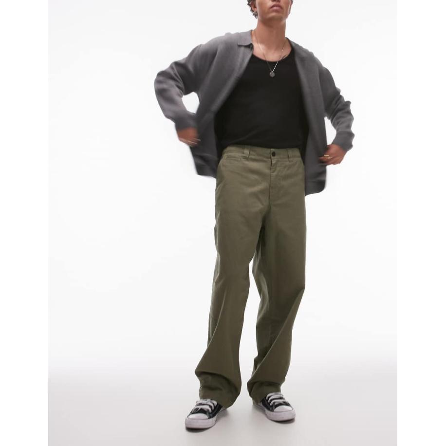 AllSaints - Warden - Broek met rechte pijpen in groen Groen