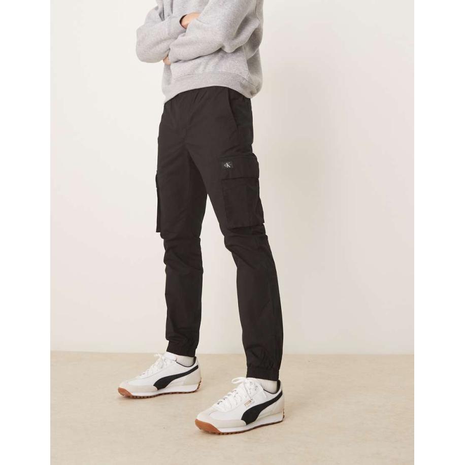 Calvin Klein Jeans - Skinny cargobroek in zwart Zwart