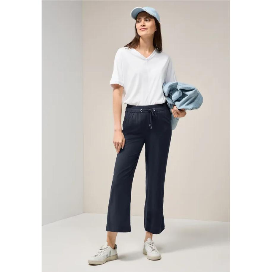 CECIL Wide Legs viscose broek Blauw