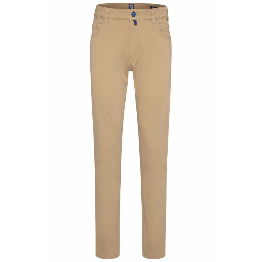 Meyer MEYER Broek donkerbeige / kobaltblauw -