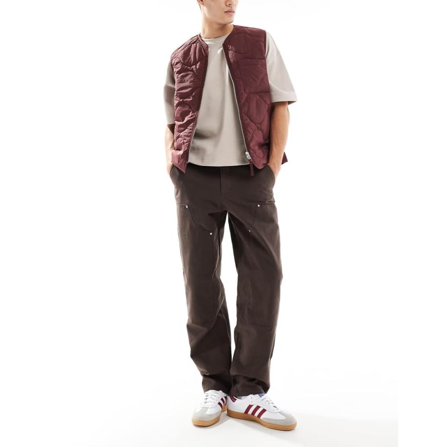 ASOS DESIGN - Timmermansbroek met klinknagels in bruin Bruin