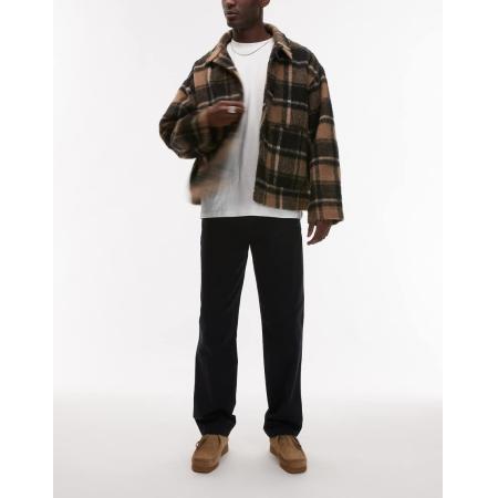 ARKET - Ruimvallende broek met platte voorkant in donkerblauw