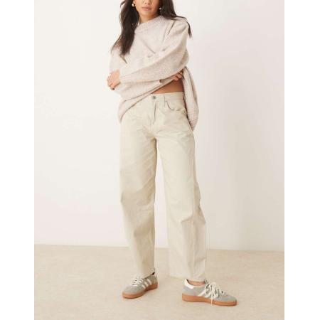 Abercrombie & Fitch Broek met wijde pijpen in crème-Wit